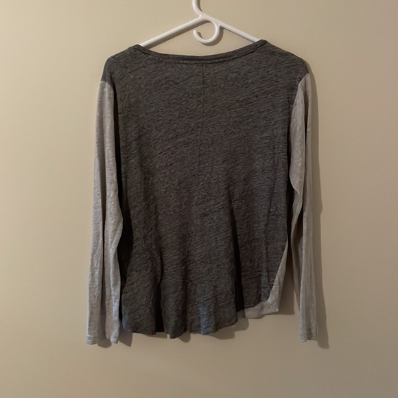 Madewell Two Tone Grey Long Sleeve Shirt Size Large - Picture 2 of 3